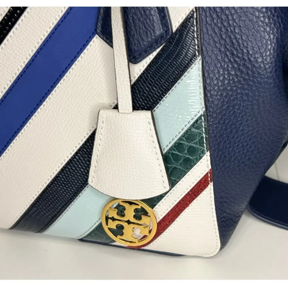 EUC Tory Burch Perry Balloon Multicolored Stripe Handbag